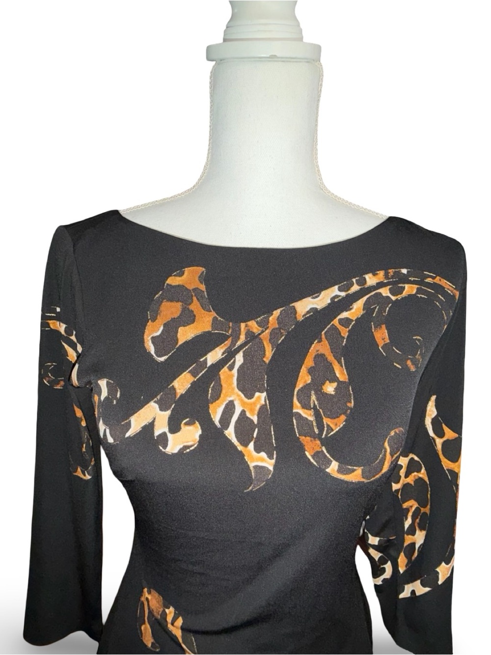 Caché Leopard Print Scroll Bodycon Sheath Dress – 0 - Picture 4 of 15